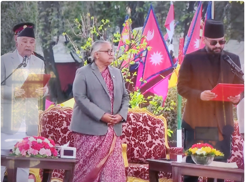नवनियुक्त प्रधानमन्त्री बालेन शाहद्वारा शपथ ग्रहण